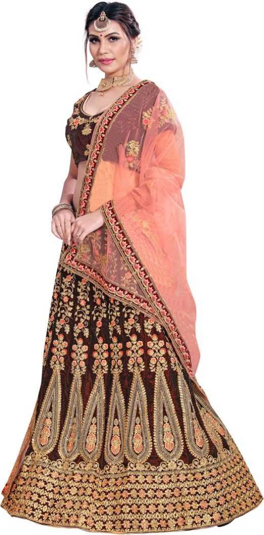 Best Wedding & Party Wear  Royal Maroon silk heavy embroidery  Lehenga with Pink  Dupatta