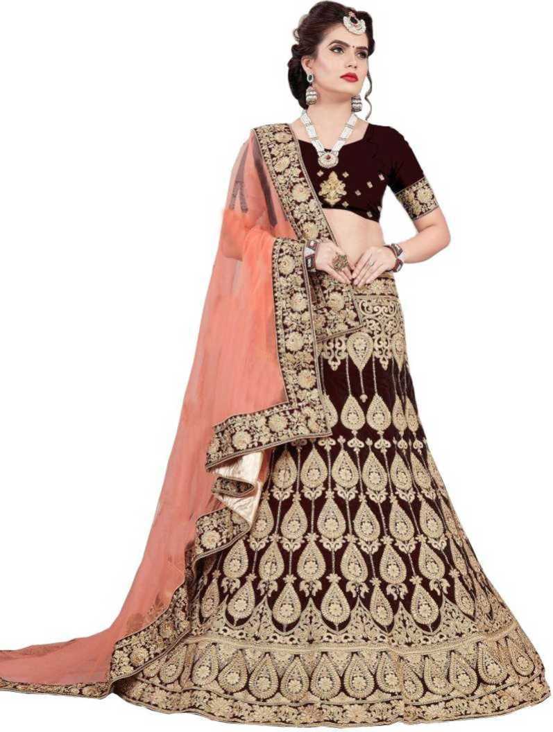 Best of Wedding  wear Maroon silk Lehenga with embroidery