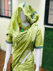 green silk saree