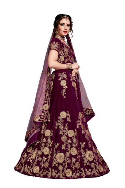 velvet lehenga