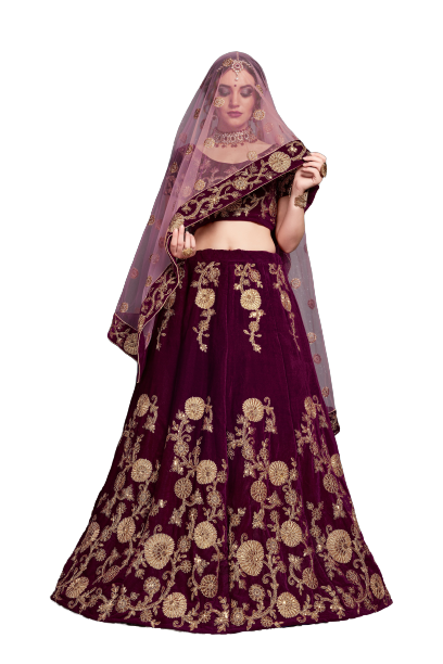 velvet lehenga